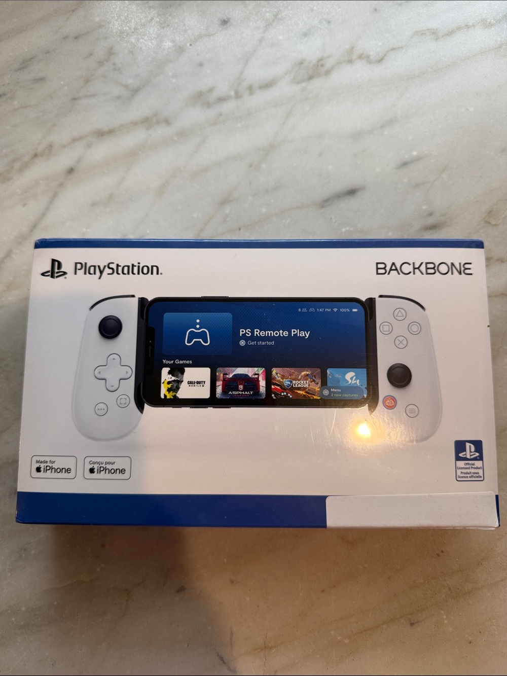 NEW IN PACKAGE PlayStation Backbone Mobile Controller - White and Blue Packaging